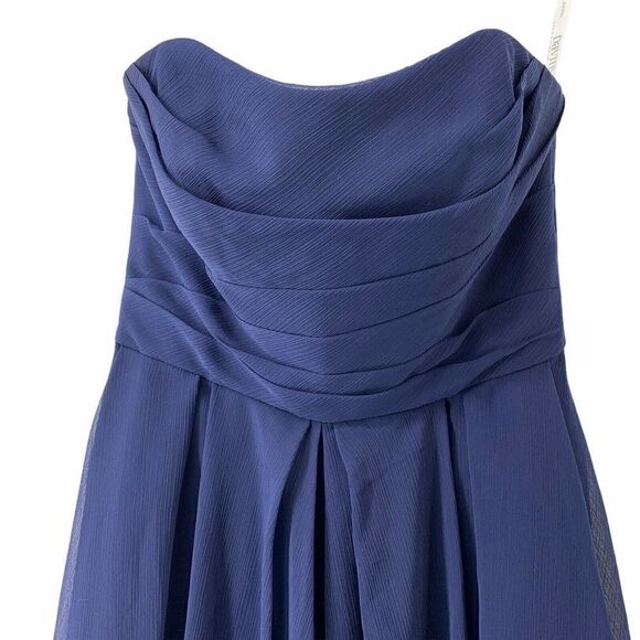 Davids Bridal Marine Bridesmaid Dress Strapless 2 - Picture 2 of 6